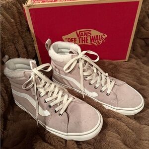 Vans Women's High-Top Sneakers - Beige and White